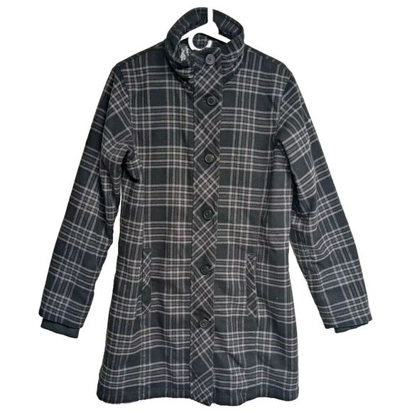 Columbia Omni Heat Jacket Women Medium Full Zip Lined Thermal Plaid Black M - Picture 1 of 12